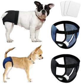 VibeVendor Female Dog Physiological Pants Protective Trousers Diaper Clothes Pet Safety Anti-harassment Adjustable Washable With 3 Sanitary Pad Breathable